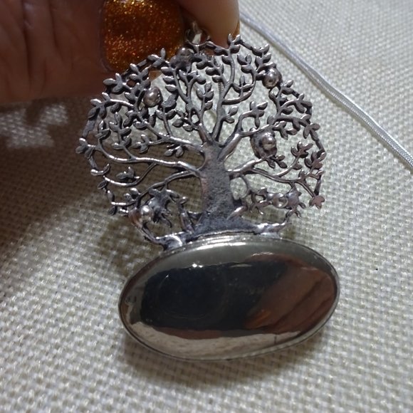 Beautiful "APACHE PYRITE" Handmade Sterling TREE Pendant/Chain #742B - Picture 2 of 3